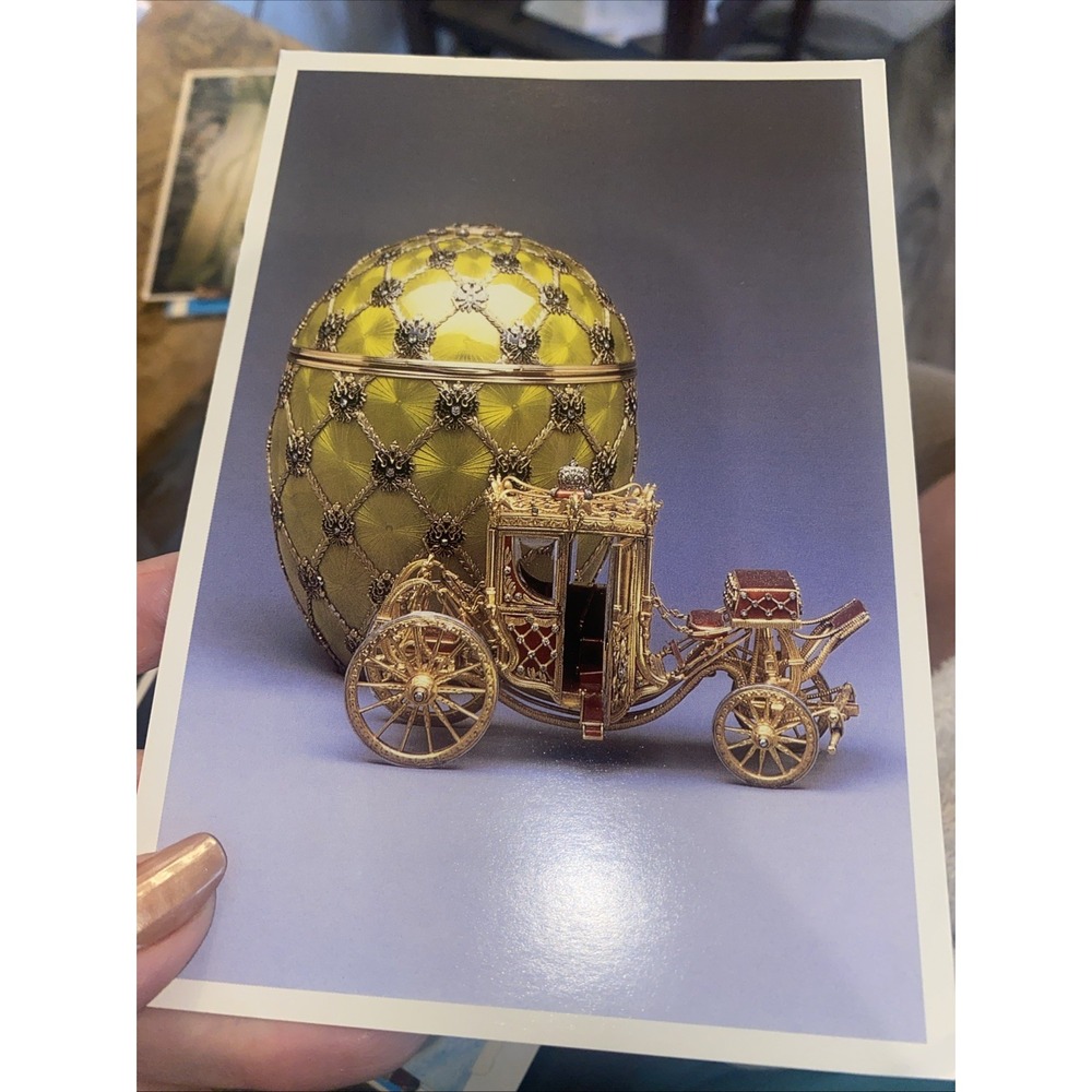 Peter Carl Faberge Coronation Egg Postcard Russian Imperial Egg Art Litho
